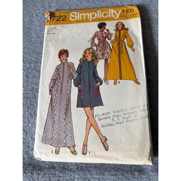 Simplicity 7222 Sewing Pattern Womens Robe in 2 Lengths Size X-Large 38-40 Vinta - Picture 5 of 5